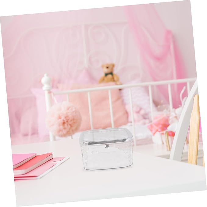 Didiseaon Hair Tie Holder with Press Lid Transparent Large Capacity Hair Accessories Organizer Box for Portable Durable Storage Container for Clips Bracelets Easy Access and Quick
