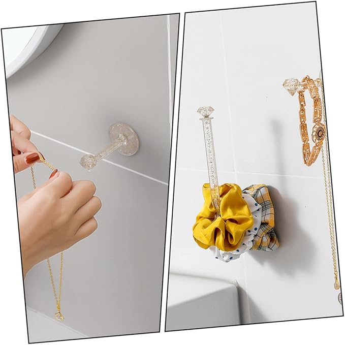 PRETYZOOM 12pcs Decorative Wall Headdress Hanger Hair Accessories Organizer Rack for Easy Storage and Display of Headbands Hair Ties and Jewelry Punch Design for Home Use