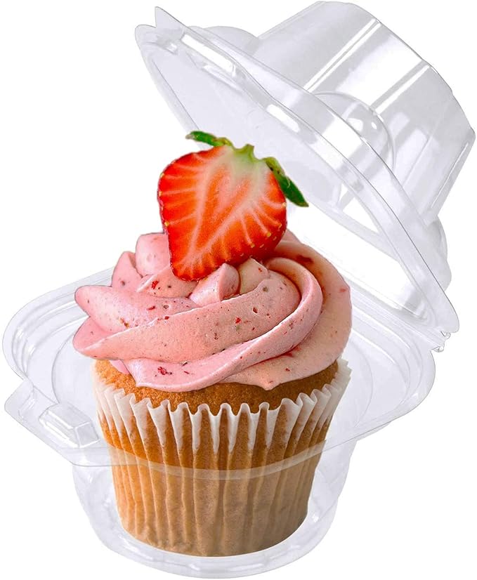 150 Pack Individual Cupcake Containers Plastic Cupcake Boxes Cupcake Holders Stackable Deep Dome Cupcake Carrier