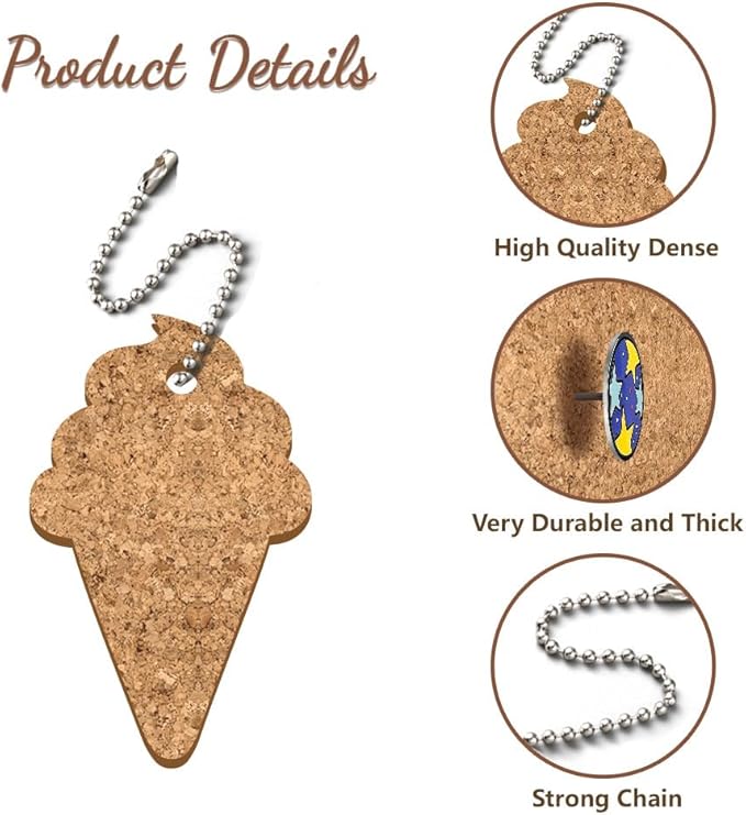 peacoblue 4Pcs Ice Cream Enamel Pin Holder Display Board Collection with Key Chain for Bag, Backpack 4.7" x 4.3", Pins Display Frame Organizer Storage to Show Unique Style for Student, Male, Female