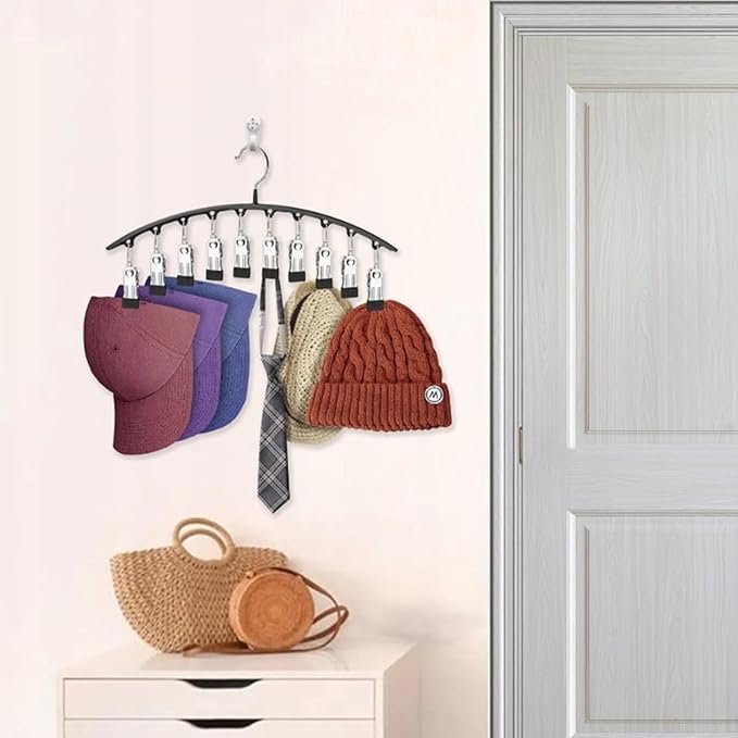Legging Hangers for Closet Organizer, Hat Hangers for Closet 2 Pack with 10 Clips Holds 20 Leggings, Legging Hanger, Pants Storage Organizer Suitable for Socks, Panties, Underwear, Pants