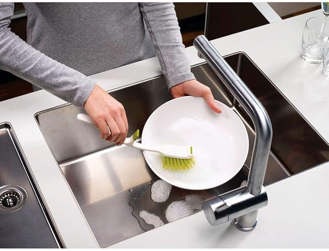 Joseph Joseph Edge Dish Brush with Integrated Sink Rest, Green