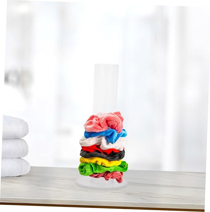 Amosfun Scrunchie Holder Stand Hair Accessories Organizer for Girls Scrunchy Display Organizer Acrylic Hair Tie Tower