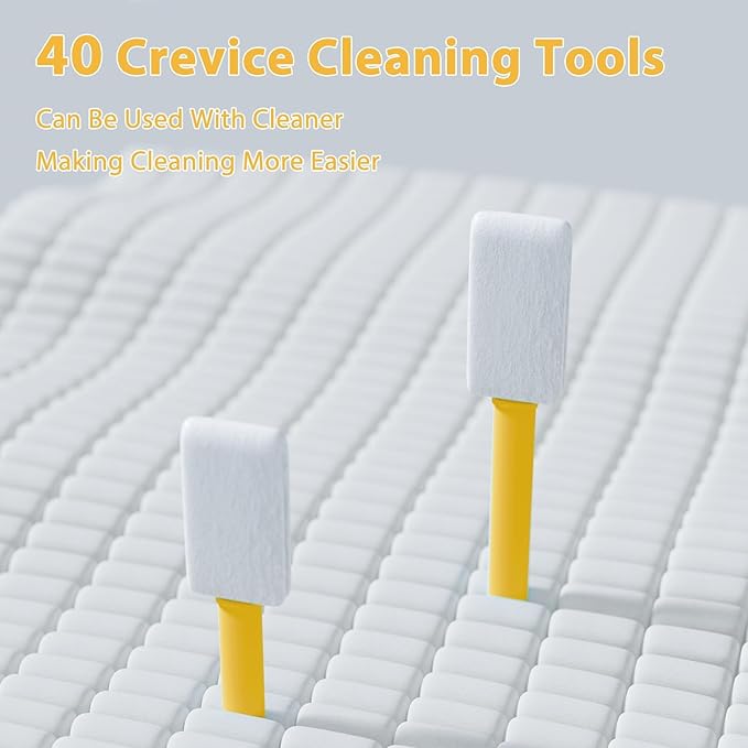 40pcs Crevice Cleaning Brush Tool, Disposable Toilet Brush for Toilet Seat Gaps, Crack and Crevice Cleaner Tool (Orange)