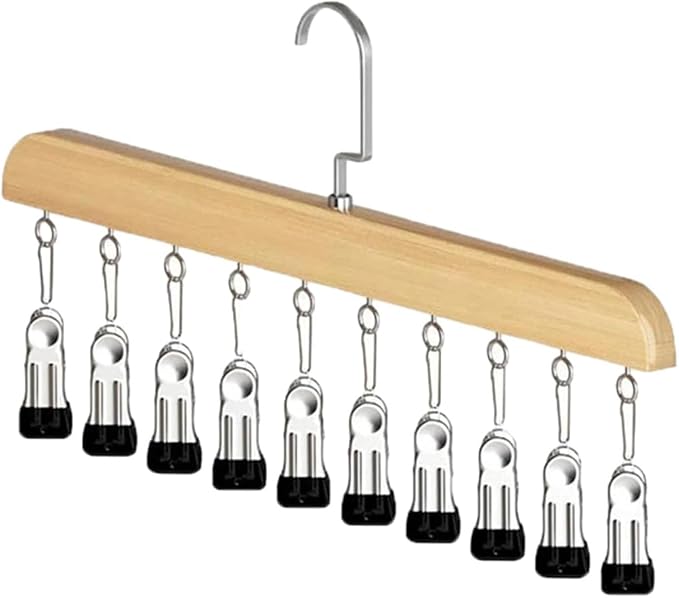 Closet Organizer with 10 Clips, Space Saving Hanging Closet Organizer, Legging 𝐎rganizer for 𝐂loset Hanging, for Pants Scarf Hangers (A)