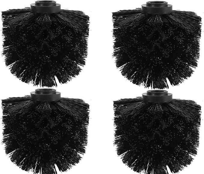 4PCS Toilet Brush Replacement Head Cleaning Tool,Toilet Bowl Brush Head Replacement with Sturdy Stiff Bristles for Bathroom (Black)