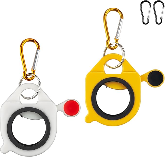 Zip Tie Holder, 2 Pack White & Yellow Reusable Cable Tie Holder, No.5 Carabiner, ABS Plastic, Outdoor Use, Heavy Duty Ziptie Organizer Clip for Electrician Tool Belt Wrap Storage Container