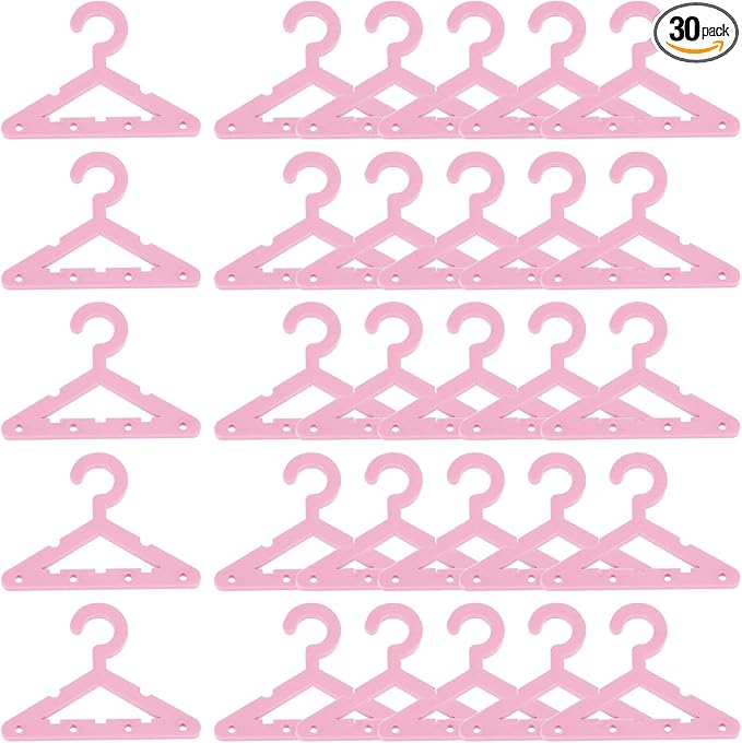PATIKIL 30pcs Clothes Hanger Earring Holder, Mini Acrylic Coat Hangers Earring Hangers Hanger Rack Small for Earring Holder Organizer Stand Studs, Pink