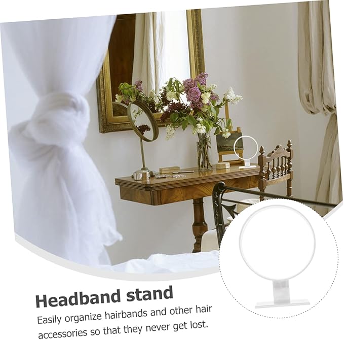 2pcs Acrylic Headband Holder Stands Stylish Round Shape Hairband Display Racks for Women for Home and Boutique Use Lightweight and Portable Organizer for Hair Accessories