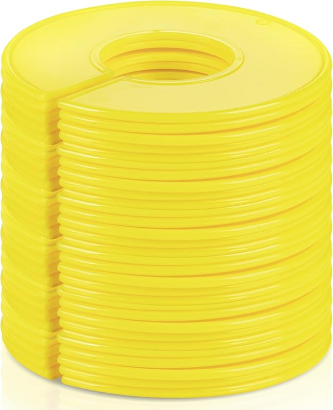 Sukh Closet Dividers 30pcs - Plastic Clothes Organizer Shelf Tags Labels for Clothing Rack Wardrobe Store Warehouse Nursery Must Haves Boutique Supplies Sturdy Durable Flexible No Burrs (Yellow)
