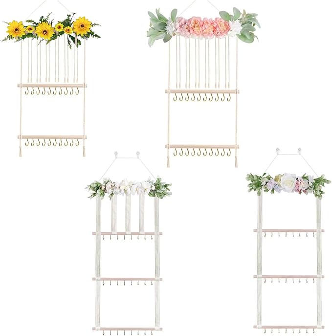 Hanging Hair Accessories Organizer, Hair Clips Storage Holder, Hair Bow Holder Organizer, Headband Holder, Hair Accessories Storage Display Wall Hanging Decor for Women Girls Room Closet(Pink-green)