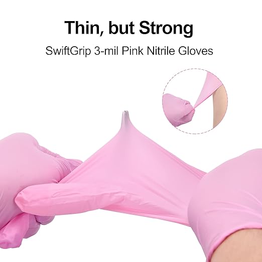 Pink Disposable Gloves, X-Small, Disposable, Latex-Free, Food-Safe, Powder-Free, 1000-ct Case