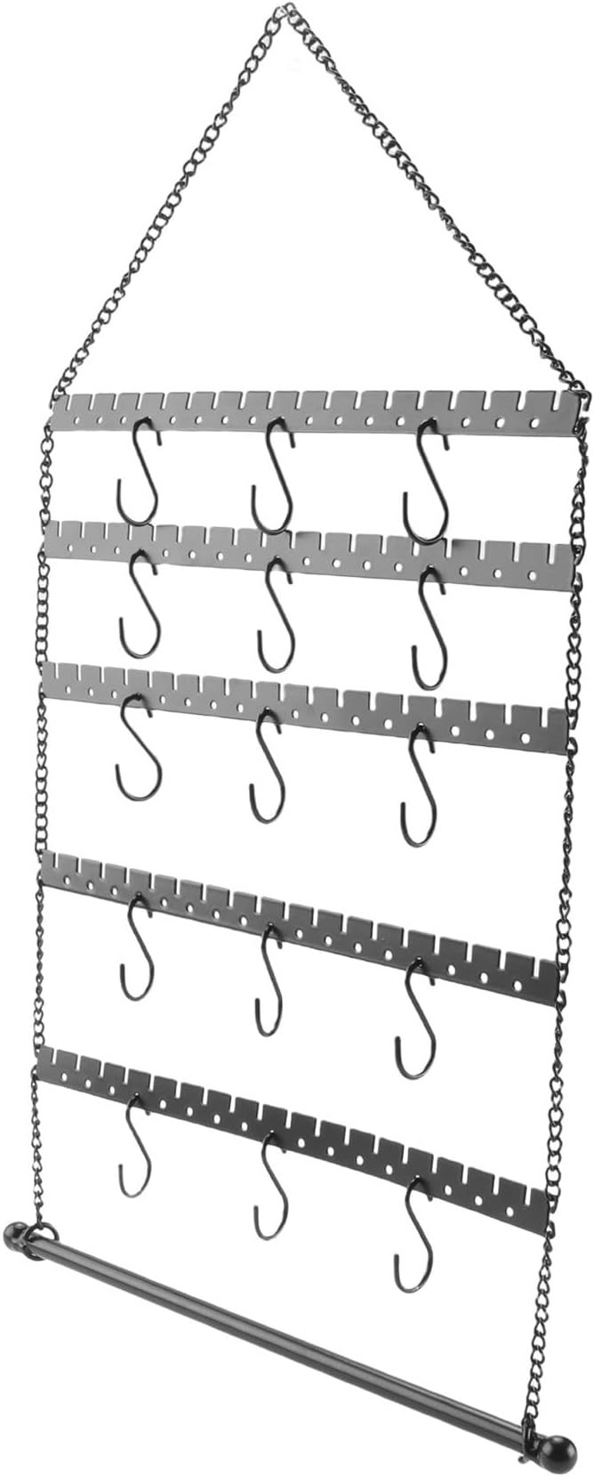 Wall Earring Organizer, Hanging Jewelry Organizer Earring Holder Stand for Hanging Earring, Necklace, Bracelet, Black