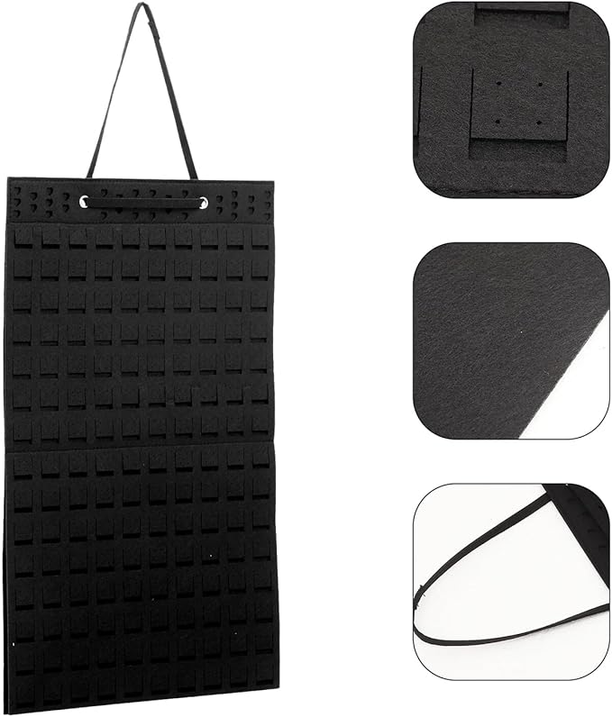 NUOBESTY Hanging Jewelry Organizer Bag Thick Felt Storage Holder for Earrings Necklaces Bracelets Home Jewelry Display and Personal Accessories Organizer