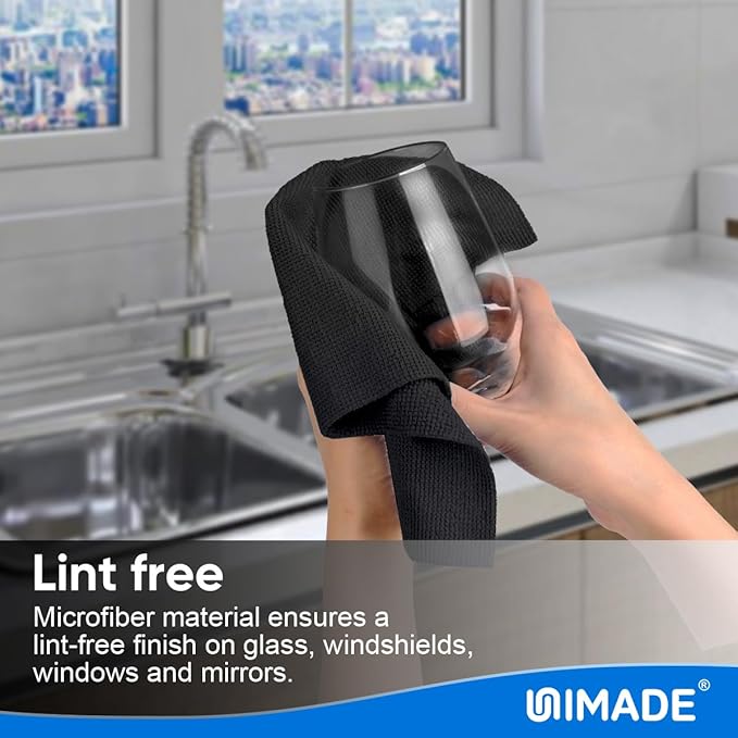 Microfiber Cleaning Cloth, 10 Pack Reusable Microfiber Towels for Cars Lint Free Cleaning Shop Towel Rags for Home Kitchen Automotive Bar Mechanic Restaurant Garage, 11.5"x 11.5", Black