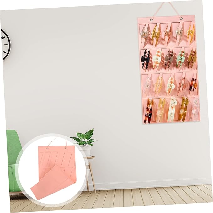Hanging Jewelry Organizer for Accessories Portable Wall Storage Pouch for Necklaces Headbands and Hair Clips and Stylish Felt Design for and Organizing