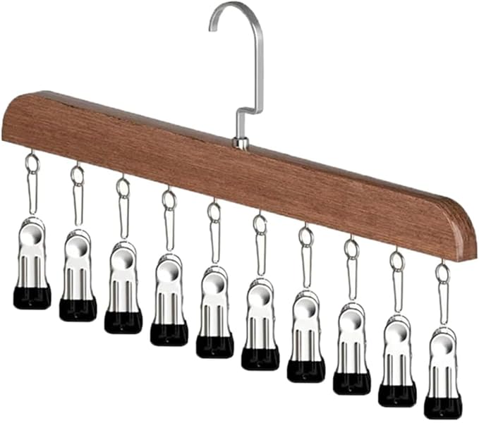 Closet Organizer with 10 Clips, Space Saving Hanging Closet Organizer, Legging 𝐎rganizer for 𝐂loset Hanging, for Pants Scarf Hangers (B)