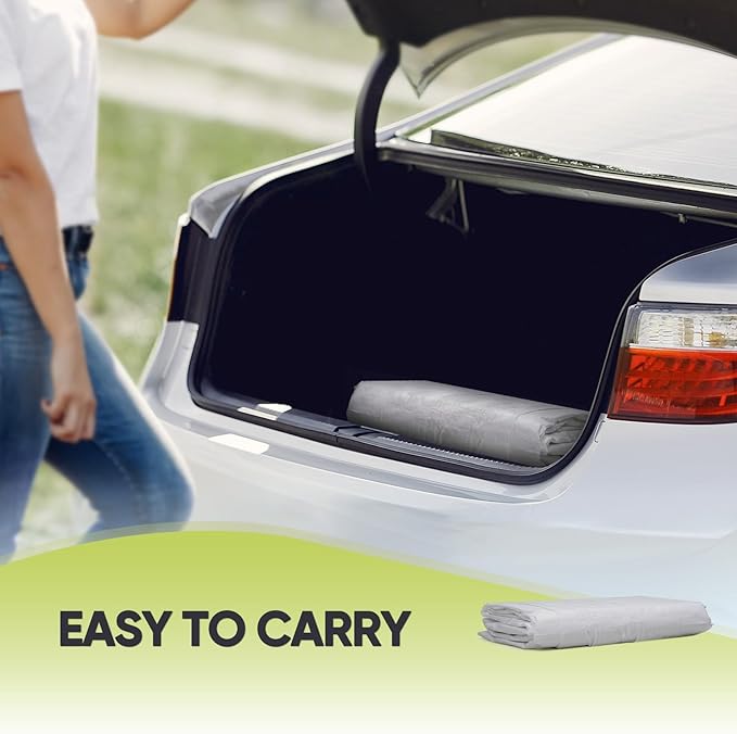 ADVANCE OUTDOOR 12x20 ft Carport Replacement Door with Zippers Tarp, Heavy-Duty Waterproof & UV Protected, Easy Installation with Ball Bungees, White, One Door Only