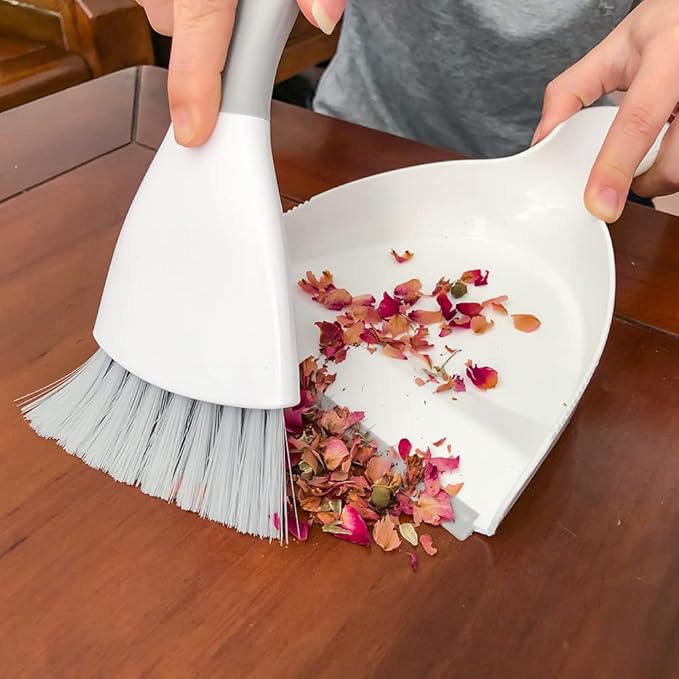 Small Dust Pan and Brush Broom - Dust Pan and Brush Set, Small Dustpan and Brush Set, Hand Broom and Dustpan Set is Daily Clean Tool for Family. （Gray 2 Set）