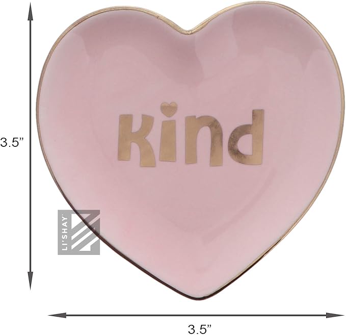 Li'Shay Motivational Heart-Shaped Trinket Jewelry Tray - Kind