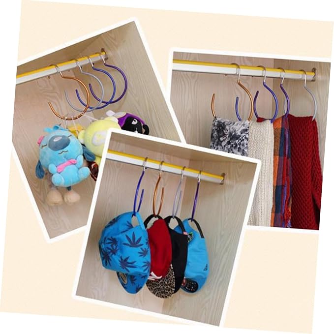 PRETYZOOM 4pcs Plastic Multi-Functional Clothes and Accessories Organizer Hanger for Scarves Belts and Ties Space-Saving Design Heavy Duty Hooks