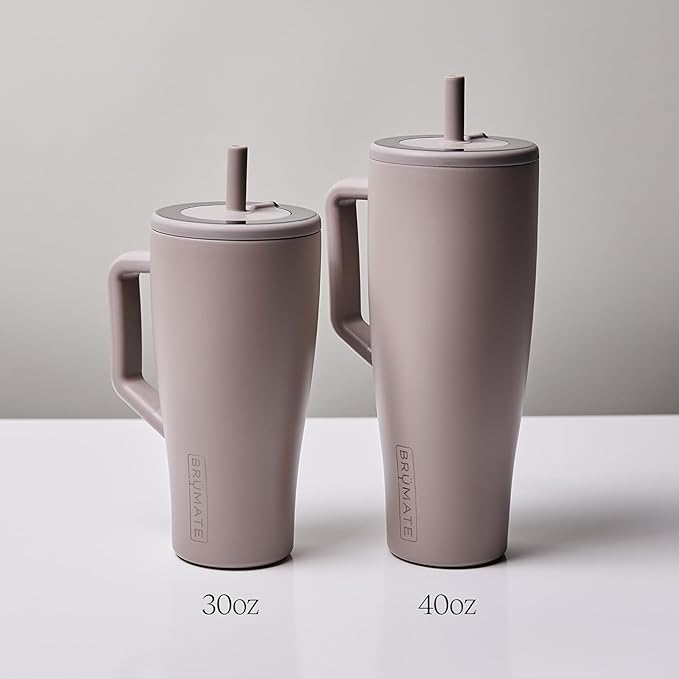 BrüMate Era 40 oz Tumbler with Handle and Straw | 100% Leakproof Insulated Water Bottle Tumbler with Lid & Flexible SoftSip Straw | Made of Stainless Steel | Cup Holder Friendly | 40oz (Violet Crush)