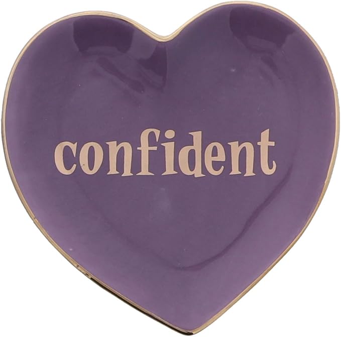 Li'Shay Motivational Heart-Shaped Trinket Jewelry Tray - Confident