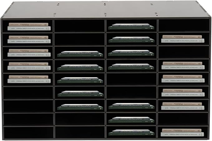 LOYALHEARTDY Literature Organizer, 36 Compartments Paper Storage Cabinet Mail Organizer, 39.4X 11.8 X 24 Inch Desktop File Sorter Mail Center Mailbox School Classroom Keepers for Home&Office,Black
