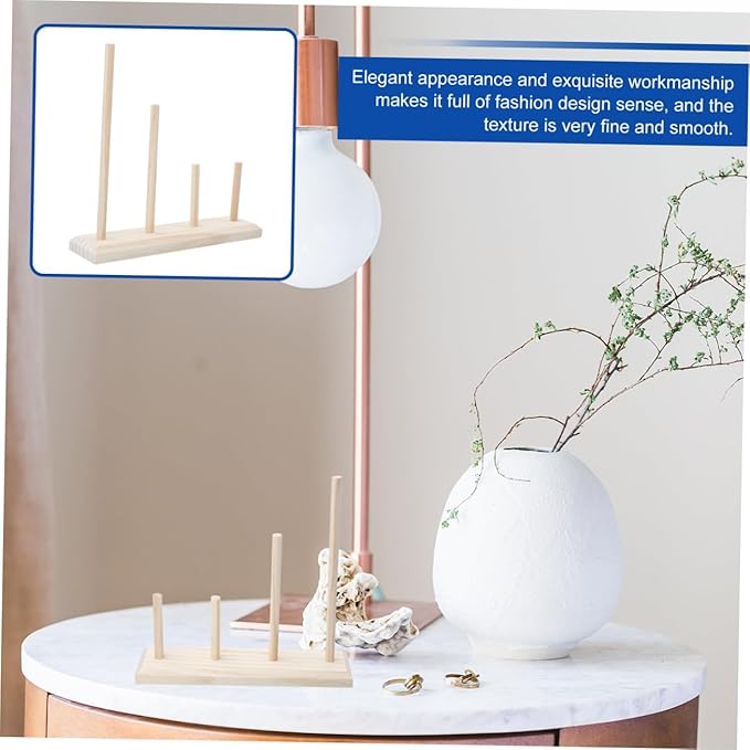 VICASKY Portable Hair Tie Holder Hair Band Display Stand Headband Bracket Ties Organizer Headband Rack Wood Organizer for Accessories