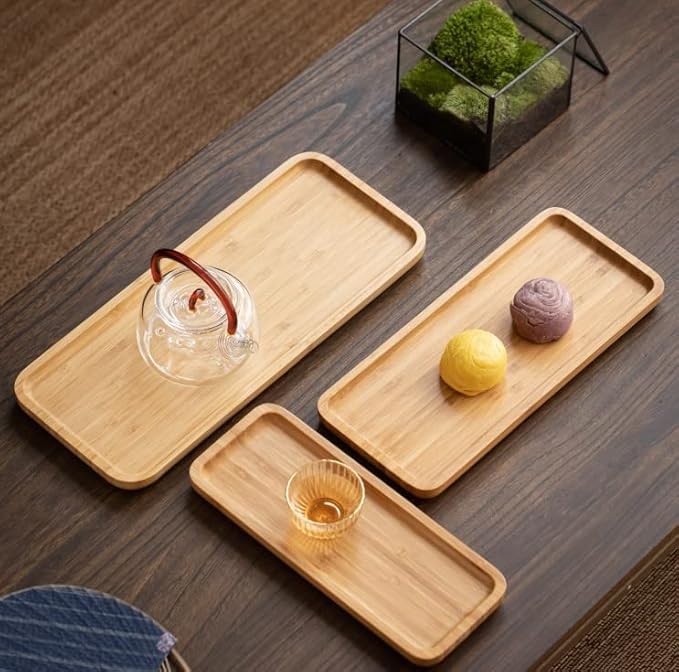 Bamboo Vanity Tray, Bathroom Counter Tray, Toilet Tank Tray, Bathroom Tray for Organizing and Home Decor, 11.8 x 5.1 x 0.8 inch