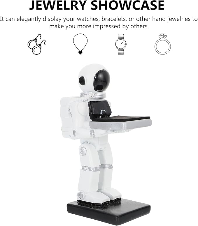 BESPORTBLE Creative Resin Astronaut Watch Holder Stand White Watch Display Rack Jewelry Organizer and Accessories Home Office Display