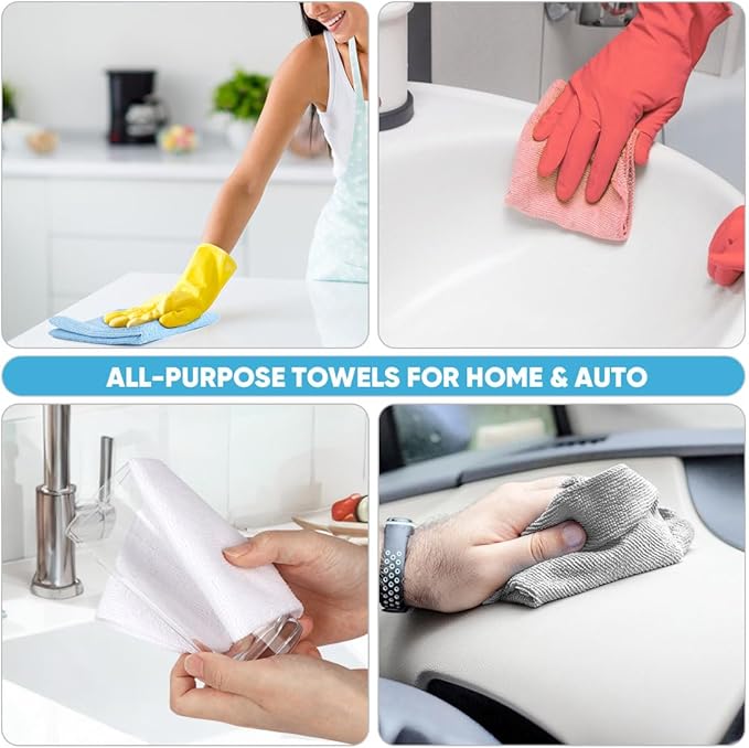 AIDEA Microfiber Cleaning Cloth Roll 165 Sheets(3 Roll), Tear Away Microfiber Towels, Reusable Paper Towels, Washable Shop Rags, Scratch Free, Absorbent Dish Rags for Car, Home, Shop, 11" x 9"