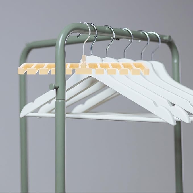 2pcs Belt Organizer Rack with Hooks Plastic Closet Storage Holder for Belts Neckties Scarves and Hats Wardrobe Accessory Organizer Portable Space Saver
