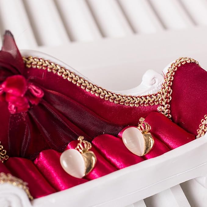 Sofa Shape Jewelry Organizer Rack Ear Stand Rings Holder in Wine Red, Jewelry Display Stand for Earrings and Rings Storage, Home Accessory Organizer for Bedroom and Vanity