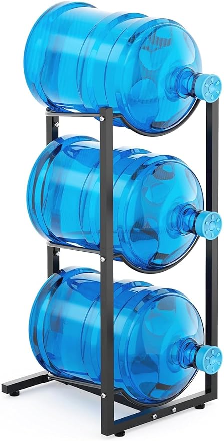 MYLOLF 5 Gallon Water Jug Holder : 3 Tier Water Jug Stand Holder for 5 Gallon Water Dispenser- 5 Gal Water Bottle Storage Rack Organizer for Home Kitchen Garage