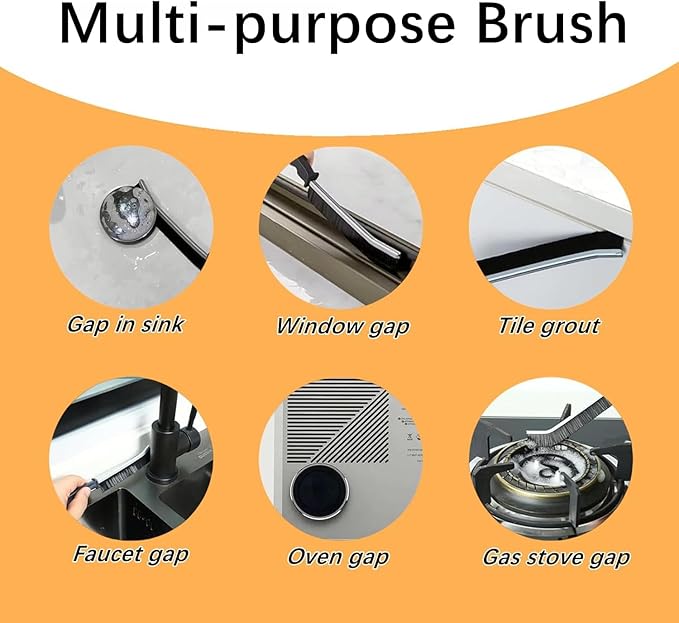 6Pcs Crevice Cleaning Brush, Cleaning Tools for Household Use, Multifunctional Gap Cleaning Supplies for Kitchen, Toilet, Bathroom, Vehicle, Window, Faucets, Grout, Home
