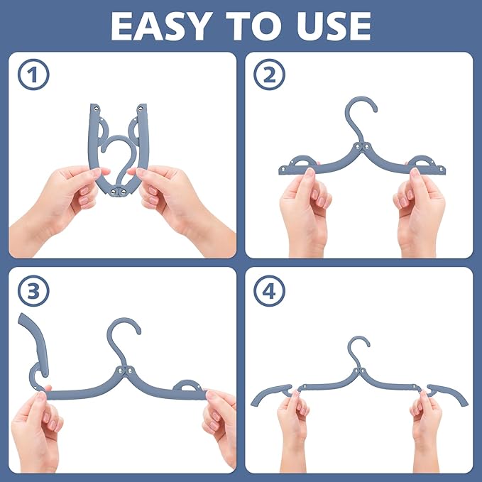 40 Pcs Travel Hangers Portable Foldable Travel Hanger Organizer, Plastic Cruise Essentials Clothes Drying Rack Folding Hangers for Camping Flying RV Europe Vacation Essentials Suitcase, Multi
