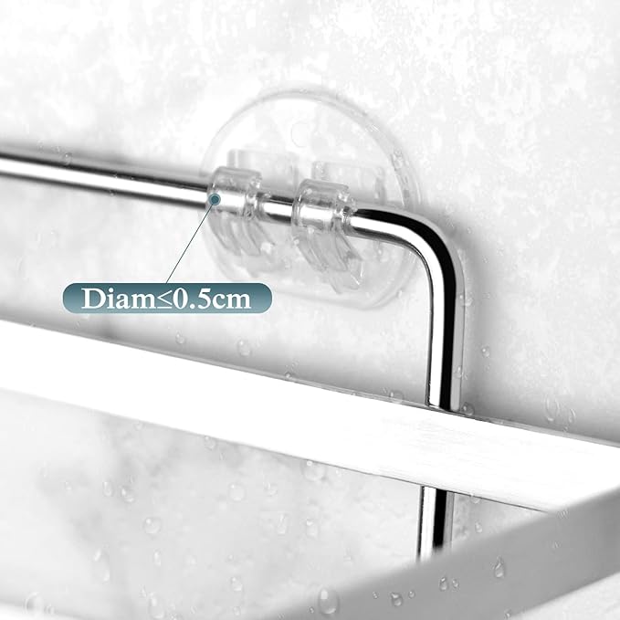 EAGMAK 4 Pack Transparent Shower Caddy Adhesive for Replacement, No Drilling, Soap Holder, Bathroom Storage Shelves and Kitchen Racks