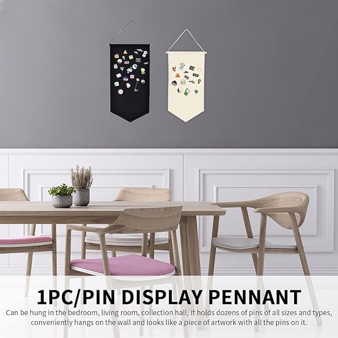 Hanging Brooch Pin Organizer, Pin Badge Hanging Holder Display Banner, Canvas Jewelry Storage Holder Wall Han-ging for Earrings Necklace