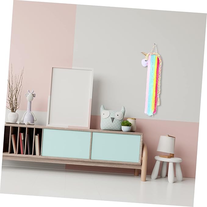 BESTonZON Unicorn Barrette Organizer Hairpin Hair Accessories Organizer Headdress Organizing Holder Hand-woven Pendant Wall Hanging Ornament