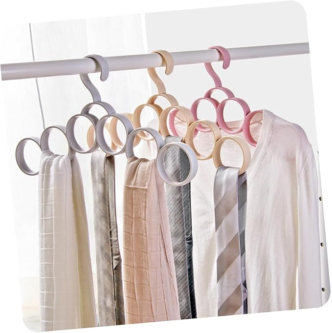 Plastic Multifunction Scarf and Tie Holder Space-Saving Closet Organizer for Accessories Belts Scarves and Ties Random Color Design