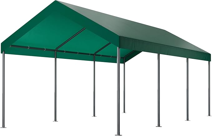 Shintenchi 10x20ft Heavy Duty Carport with UV&Wind Resistant Canopy,Portable Carport Garage Shelter with Stable Powder-Coated Steel Frame,Outdoor Carports for Car,Bike,Camp,Storage(Green)