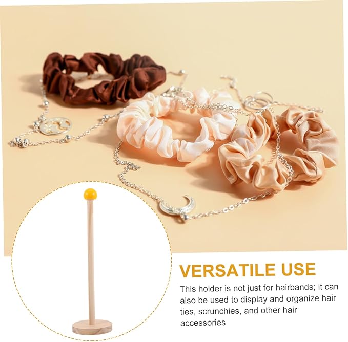 Wood Hair Accessories Organizer Stand with Unique Ball Shape for Versatile Scrunchies and Hair Ties Holder Rack for Bedroom Bathroom and Rooms