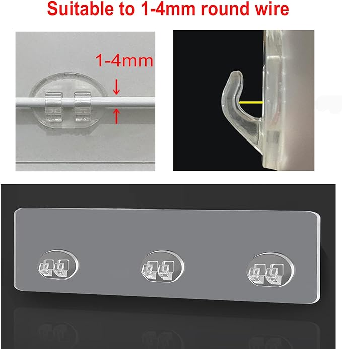 4 Pcs Corner Shower Caddy Adhesive Replacement Hook, Adhesive Stickers for Shower Caddy Shelves Rack Basket Holder, Bathroom Organizer Hanging Hook