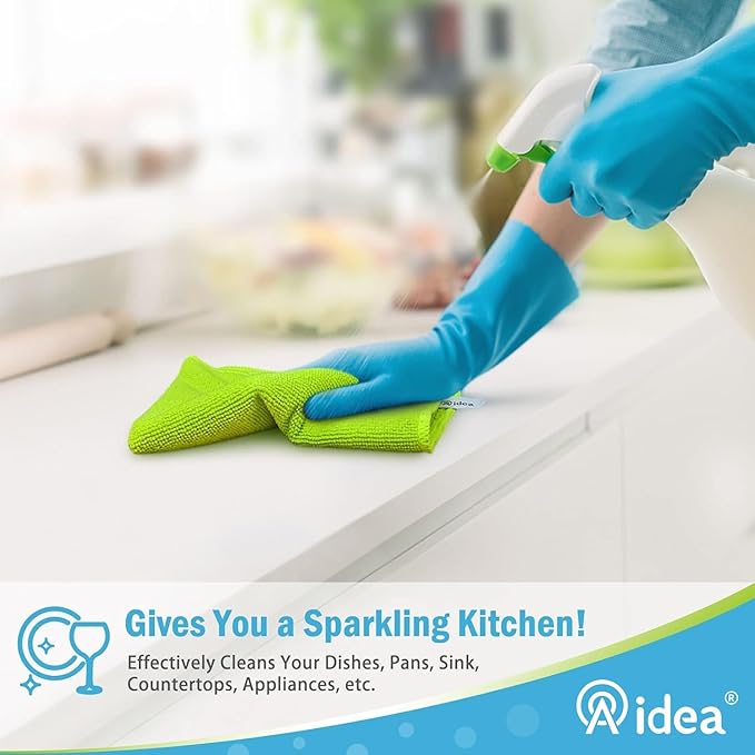 AIDEA Microfiber Cleaning Cloth-8PK, Soft Microfiber Towels for Cars, Absorbent Cleaning Rags, Lint-Free Streak-Free Wash Cloths for House, Kitchen, Window(12in.x16in.) (Pack of 2)