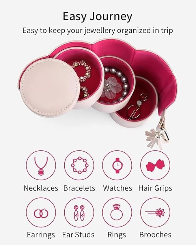 Travel Jewelry Case Elegant Layered Storage for Women Three Layer Jewelry Box in Purple Ideal for Organizing Accessories Travel Jewelry Organizer