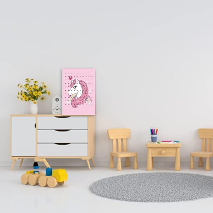Hanging Jewelry Holder Organizer,Nursery Decor Earring holder Jewelry Hanger Wall Mounted Hanging Jewelry Organizer for Stud Earrings,Necklaces,Bracelets,Rings - Unicorn Gifts for Girls (Pink Unicorn)