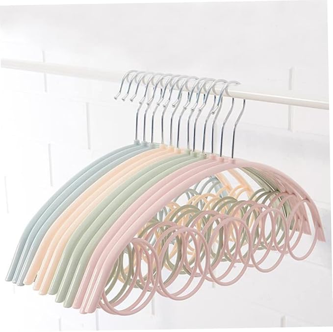 Ciieeo 4pcs Scarf Non- Plastic Hanger Space-Saving Closet Organizer for Scarves Jewelry and Accessories Fits Standard Closets Beige