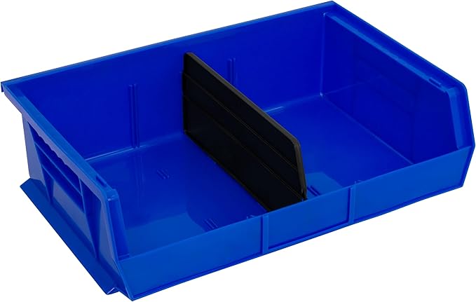 Akro-Mils 40230 Plastic Length Dividers for AkroBins Stackable Storage Bins Models 30230, 30235, 30255, Custom Storage Inserts for Tools, Crafts & Supplies, 6-Pack, Black