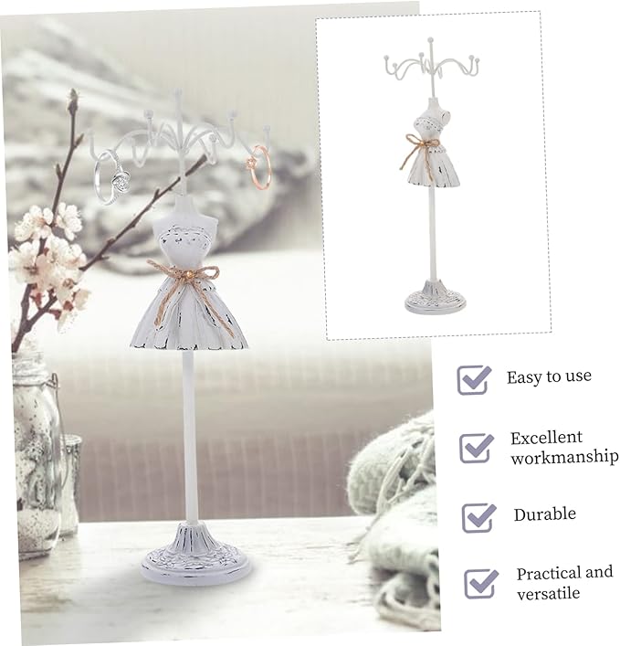 Creative Jewelry Rack Vintage Model Earring and Necklace Storage Display Shelf for Home and Jewelry Shop Unique Desktop Decor Tidy Organizer for and Accessories